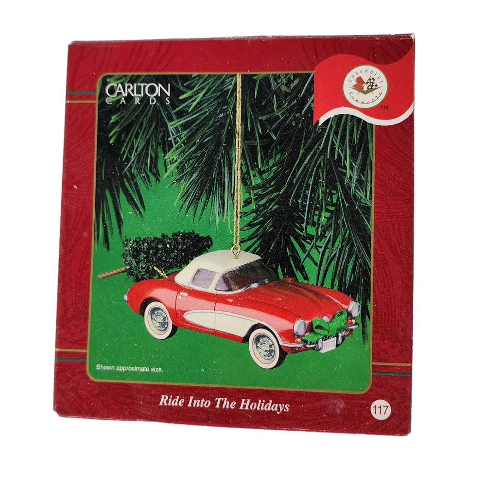 Carlton Cards Christmas Ornament Ride Into The Holidays 1956 Corvette Pre Owned